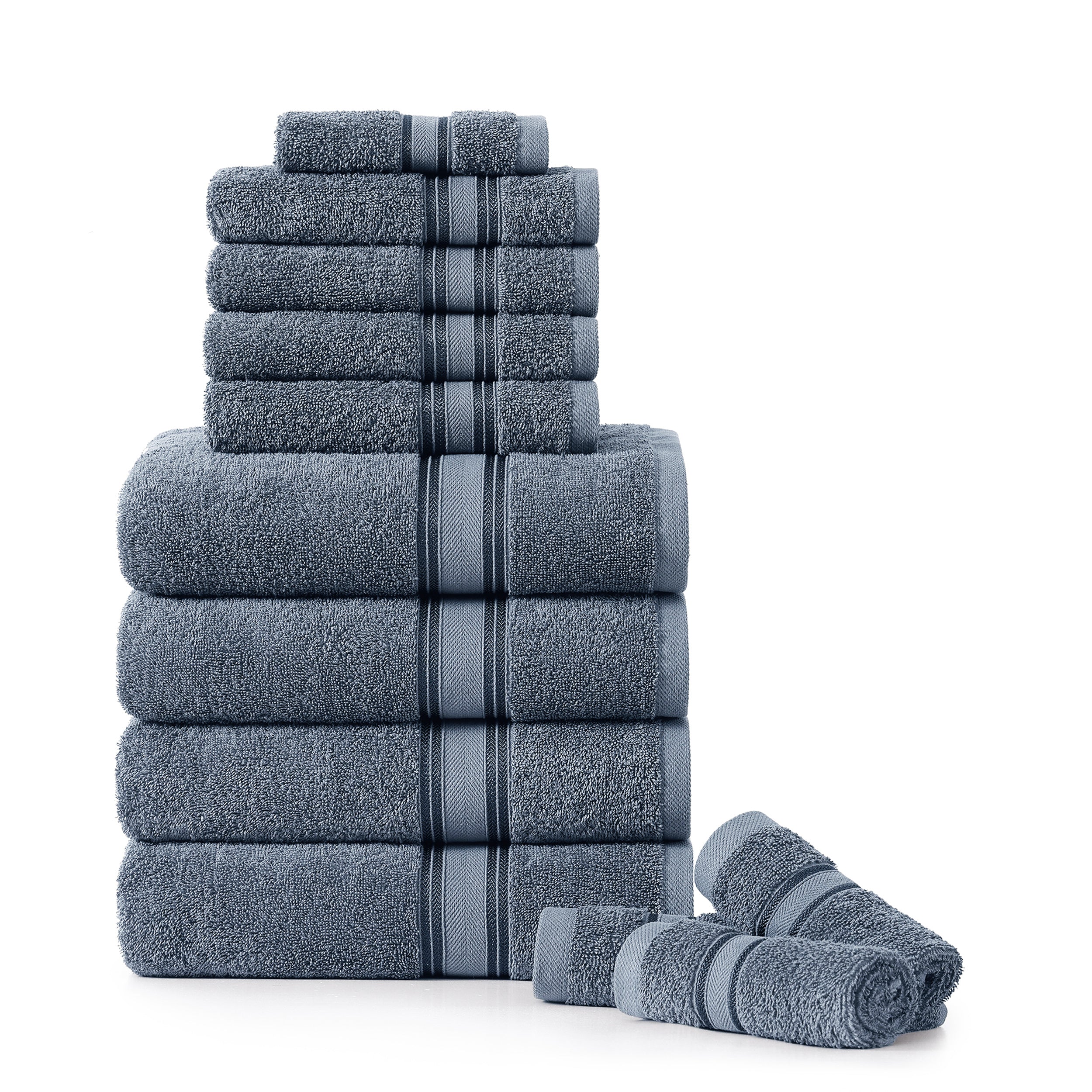 12 Piece 100% Cotton Towel Set 550GSM - Grey